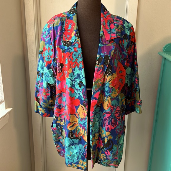 Jackets & Blazers - Vintage colorful floral blazer